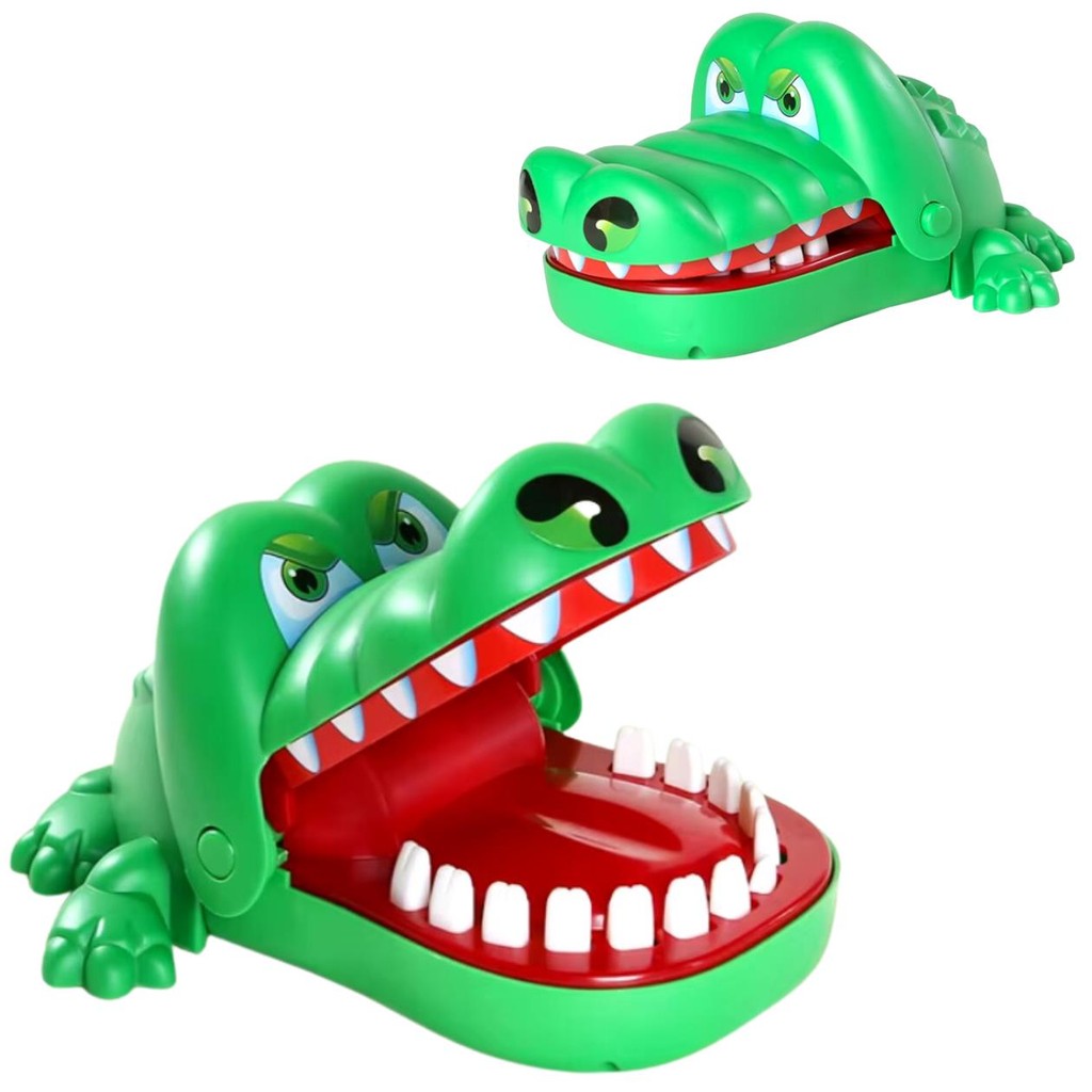 Brinquedo Crocodilo Morde Dedo Croc-Croc Jacaré de Mesa Jogo Crianças Infantil Mordida Pegadinha - BBR Toys