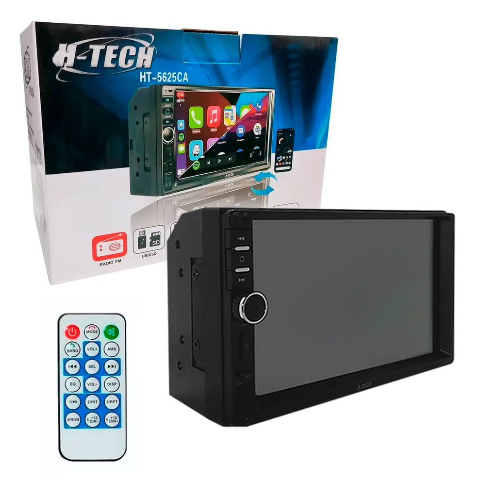 Multimidia H-Tech Carplay Android Auto 2 Din 7 Polegadas Usb Sd Aux Bluetooth Ht-5625ca - Spare Parts and Accessories for Vehicles