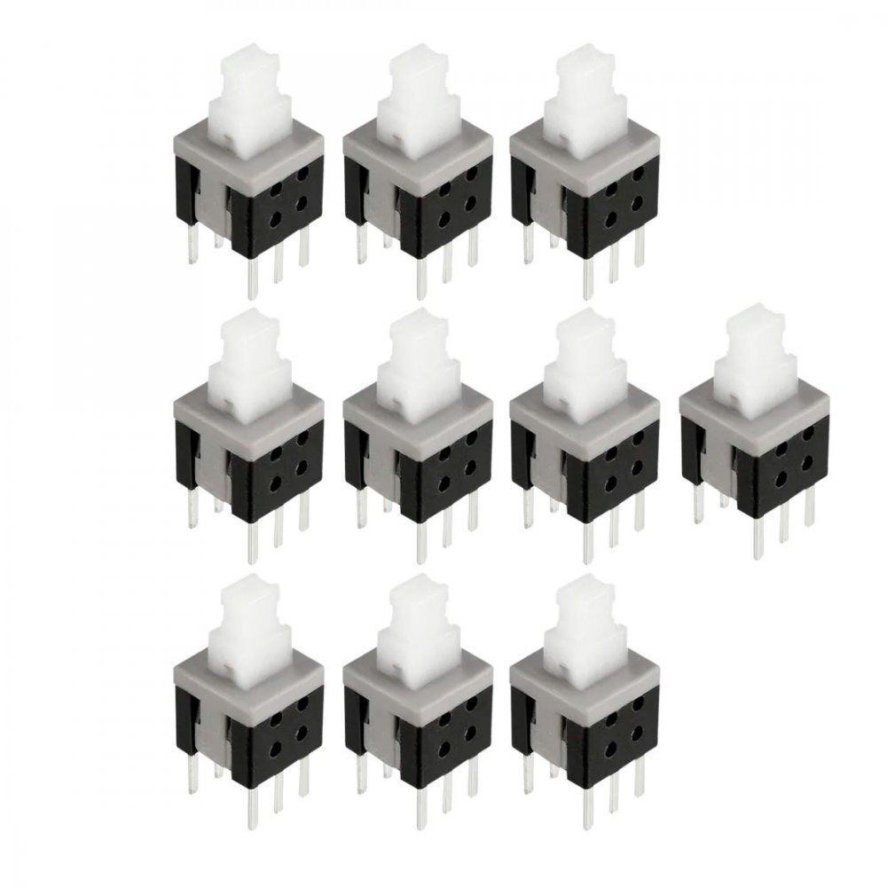 Kit 10 UnId Push Button 6 Pinos On-Off sem trava MD6-501-5858