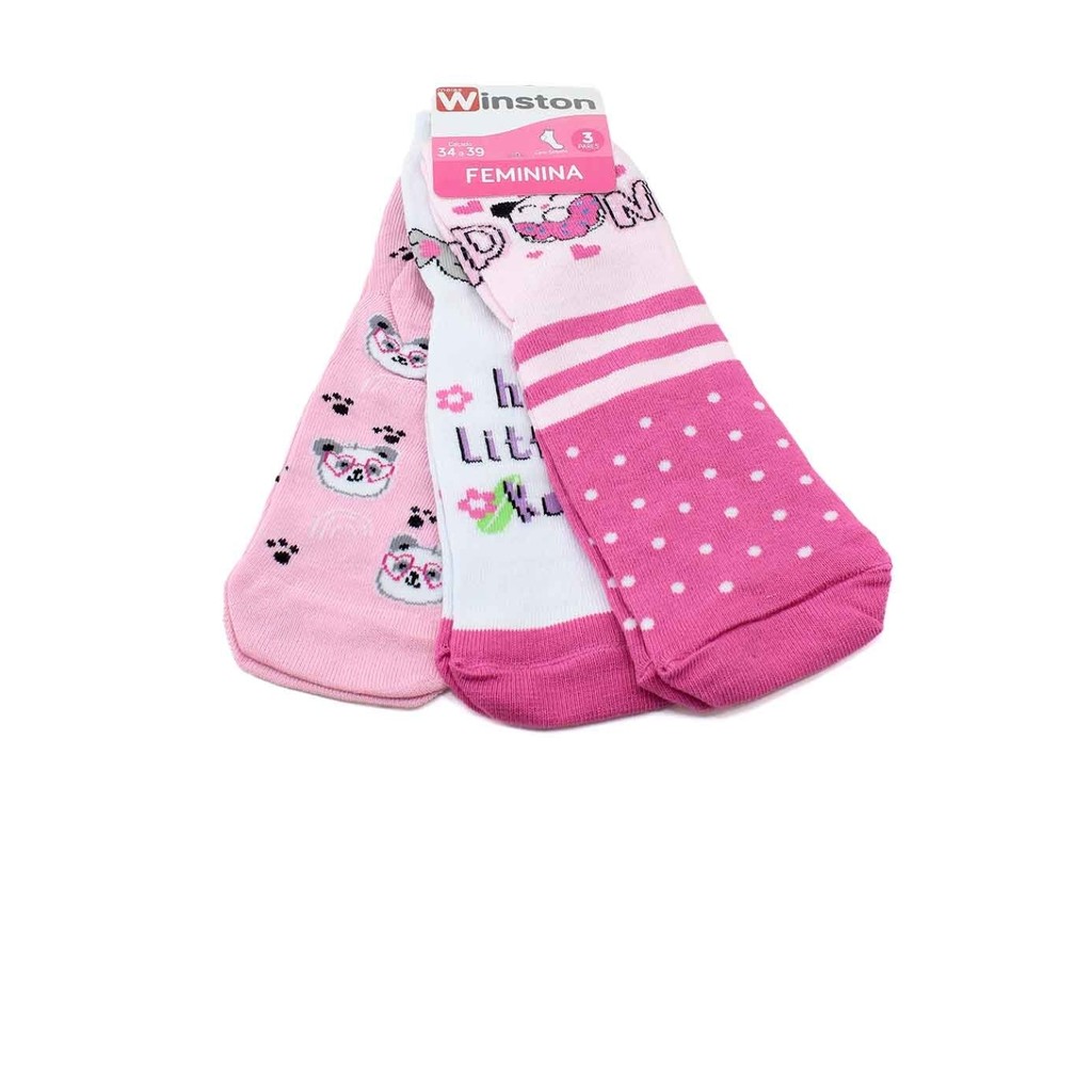 Kit 3 Meias Feminina Winston 0522036-002 Multicolor - Women Clothes