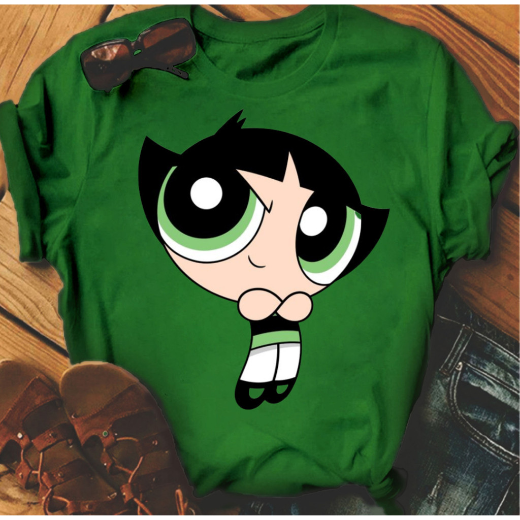 Camiseta Femenina Estampada Super Poderosas Docinho Lindinha Florzinha Desenho