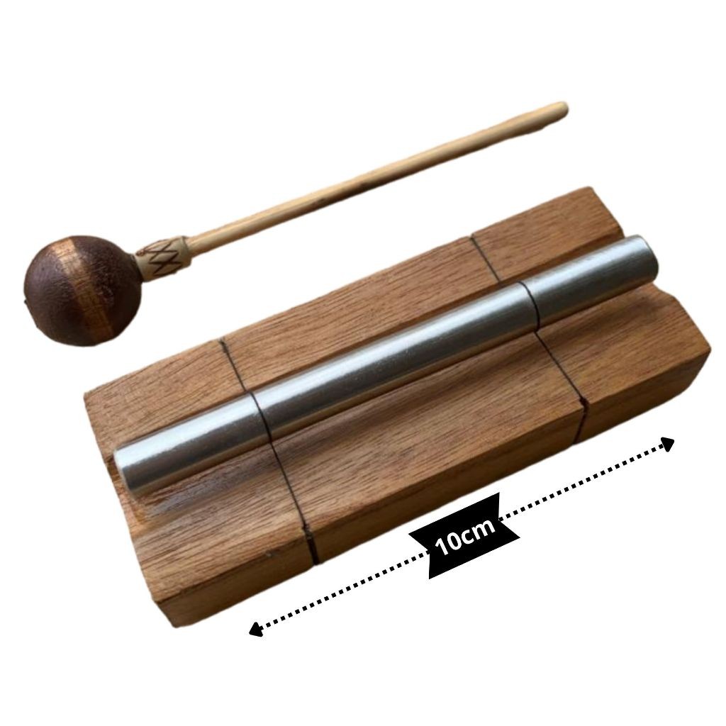 Imagem SINO PIN Meditação Tibetano Feng Shui de Mesa 10 cm Madeira Nobre Harmonizador de Energia