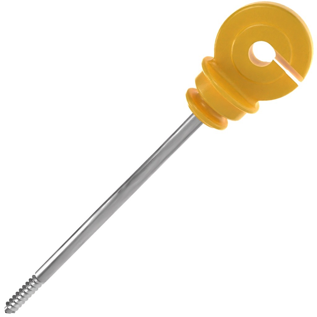 100un Gancho Isolador Longo 19cm Cerca Elétrica Anti-UV Fixação Rural Para Mourão Amarelo Uso Rural