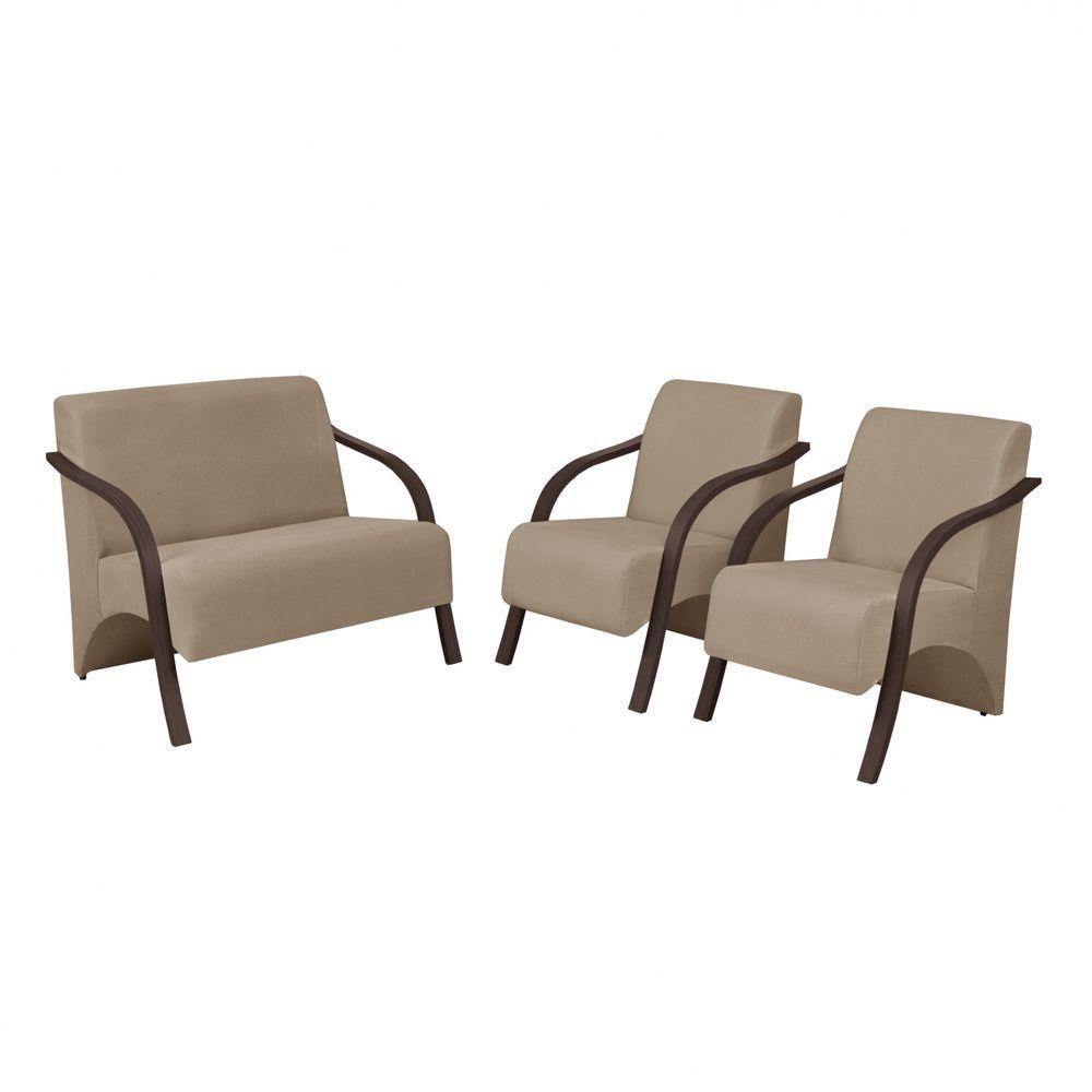 Conjunto Poltronas Vênus Namoradeira D Salla Suede - Home & Living