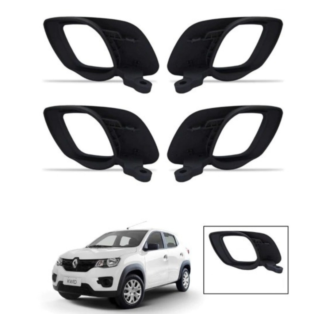 Kit 4 Maçanetas Interna Renault Kwid 2017 2018 Haste Curva