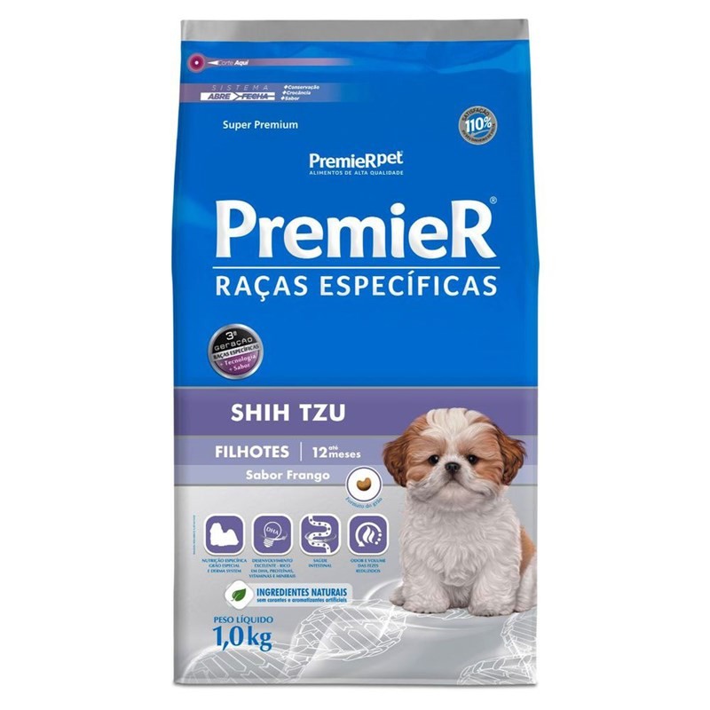 RAÇÃO PREMIER RAÇAS ESPECÍFICAS SHIH TZU FILHOTES FRANGO 1KG