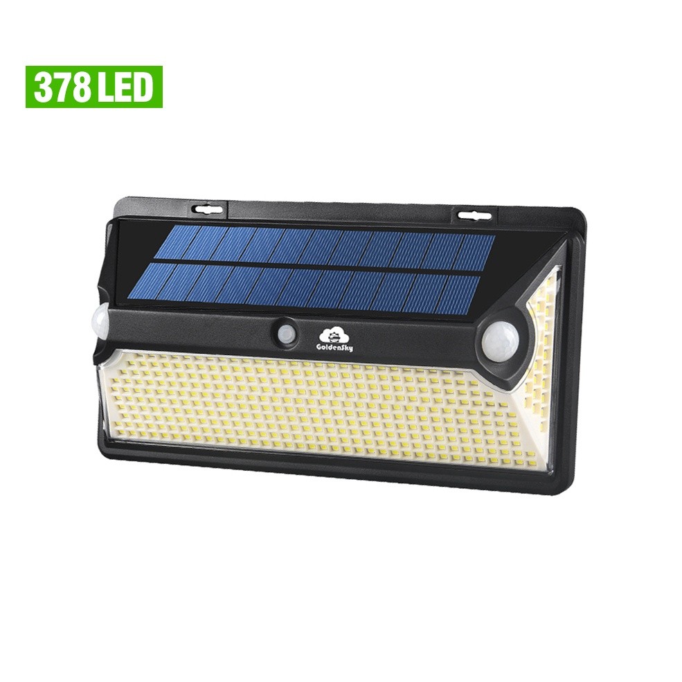 Luminária Solar Parede 378 Led Sensor Presença Com 3 Funções