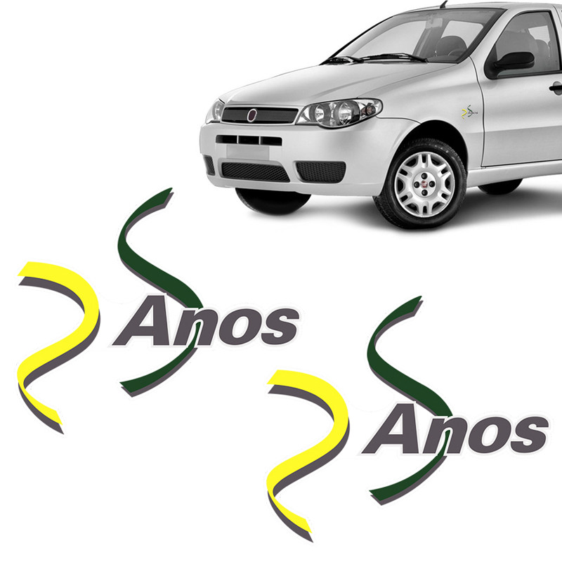Par Adesivos 25 Anos Fiat Palio, Siena 01/07 Emblema Lateral