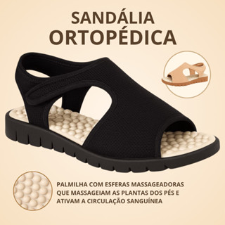 Sandalia Ortopédica Feminina Calce Fácil Confortável Massageadora Anatômica