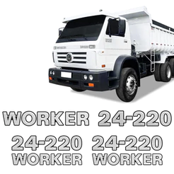 Kit Adesivos 24-220 Worker Emblemas Caminhão Volkswagen