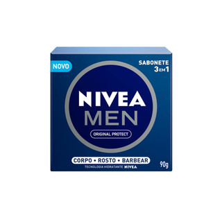 Sabonete em Barra 3 em 1 Nivea Men Original Protect 90g em Oferta na Shopee