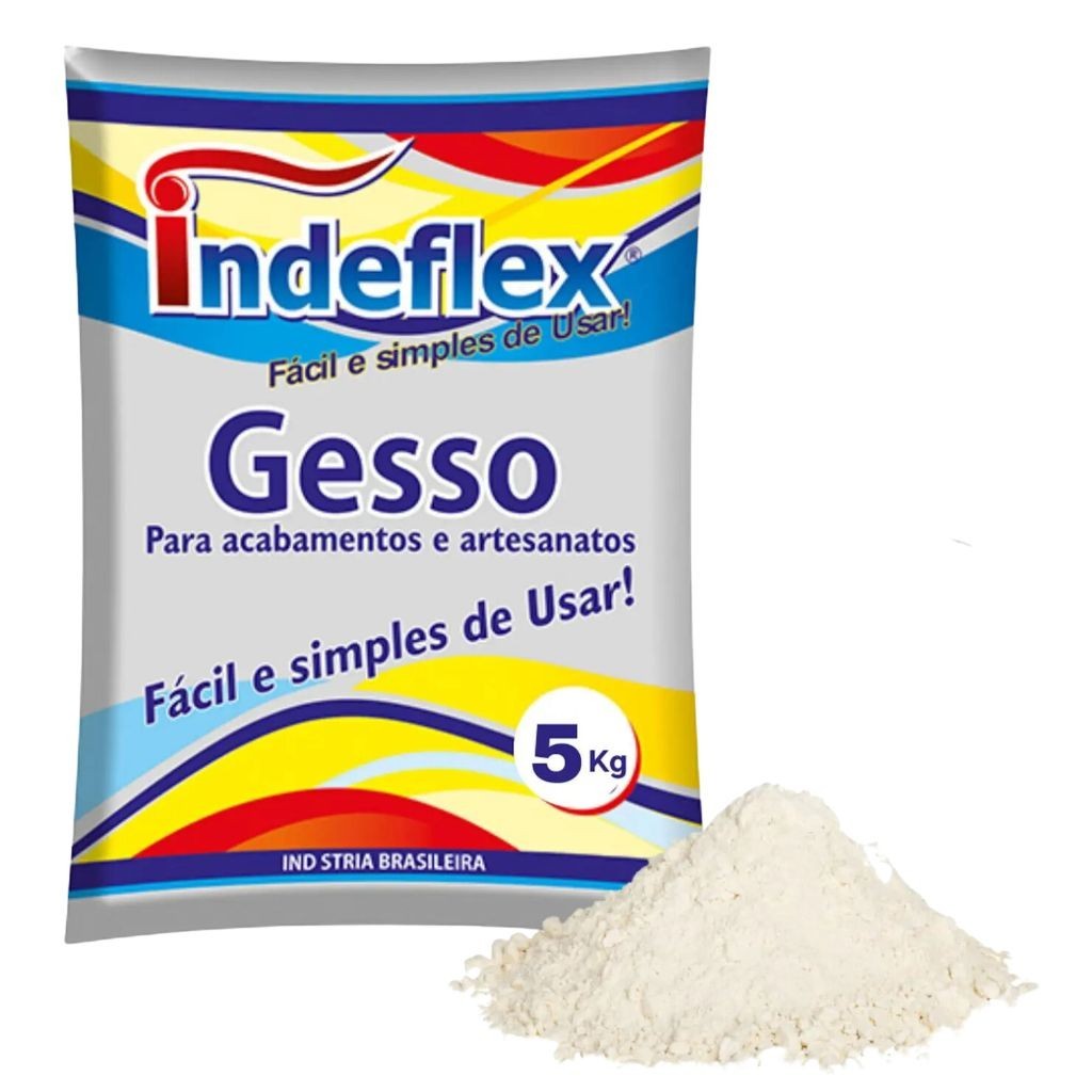 Detalhes do Gesso Rápido  pó 5kg Branco Parede Artesanato Teto Indeflex