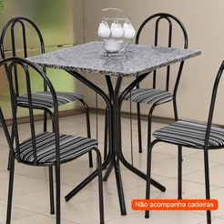 Mesa de Jantar Quadrada Thais Preta 70 cm