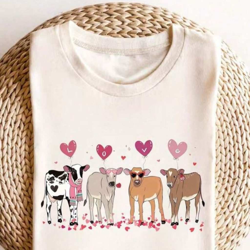 T-shirts Country Feminina Blusa Vacas Love preta Promoção Camiseta Unisex Love em Oferta na Shopee