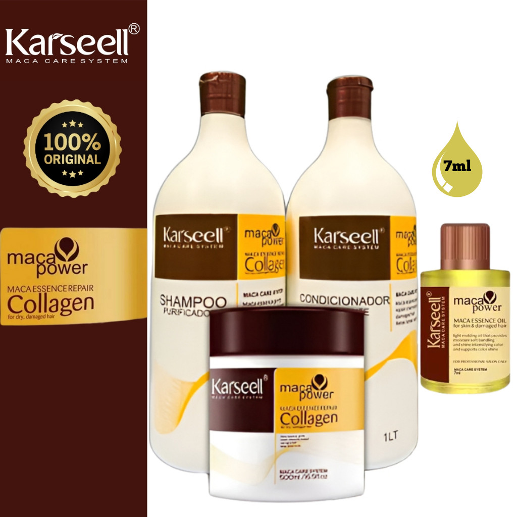Kit Máscara Karseell 500g + 1 Shampoo 1l Karseell + 1 Condicionador Karseell 1l + Òleo Kar...