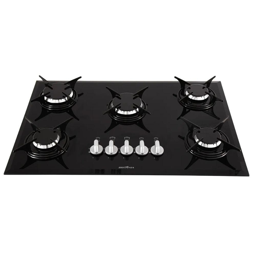 Cooktop Britania 5 Bocas Preto BCT5P Bivolt 110V/220V