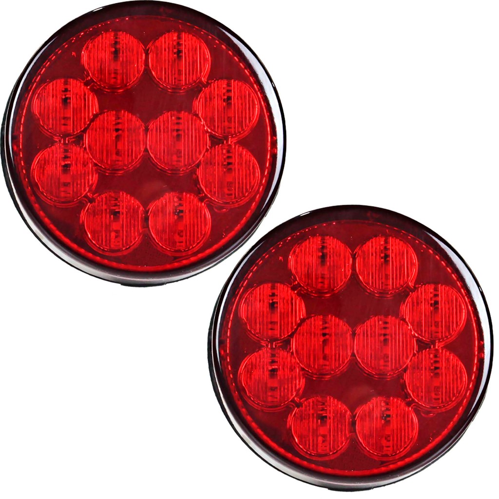 2 Lanterna Traseira 96mm Ônibus Caminhão Bugue 10 LED VM 12V