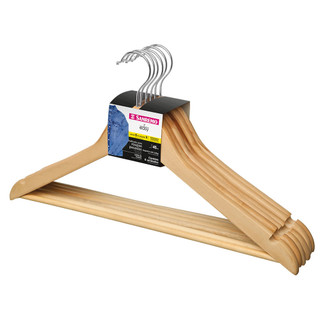 Cabide de Madeira Adulto Natural 45cm Sanremo Leve 6 Pague 5 em Oferta na Shopee