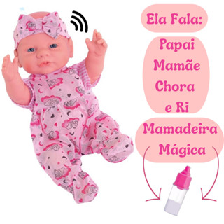 Boneca que Fala e Chora Pepita com Mamadeira Mágica Brinquedo de Menina em Oferta na Shopee