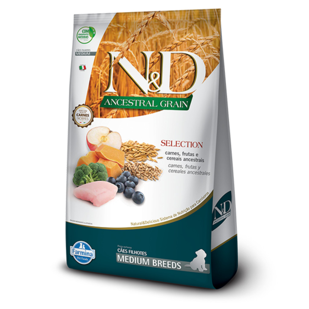 Ração N&D Ancestral Grain Selection para cachorros filhotes medium breeds 15,0kg