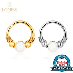 Piercing Argola Titânio Pvd Detalhada Com Pedra Septo Earring Nariz Helix Conch Daith
