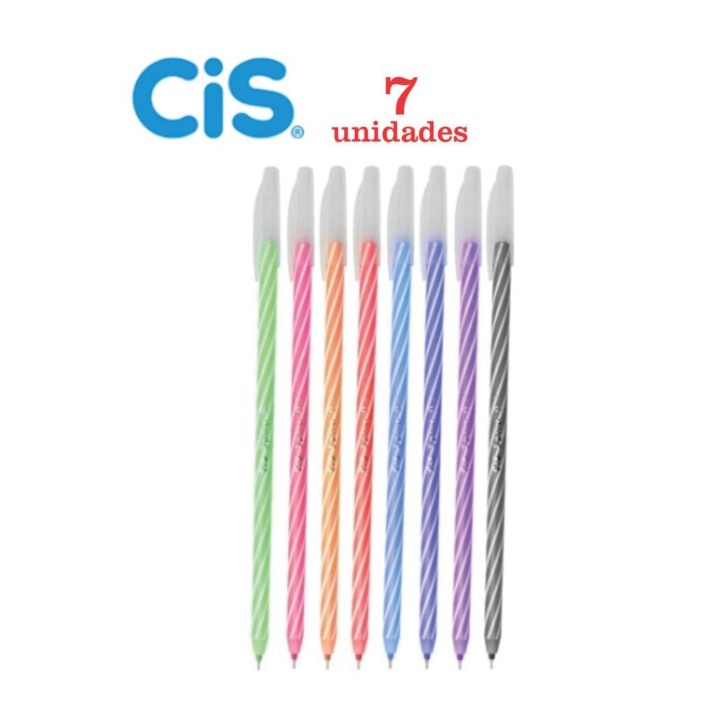 Caneta CIS Spiro com 7 Cores