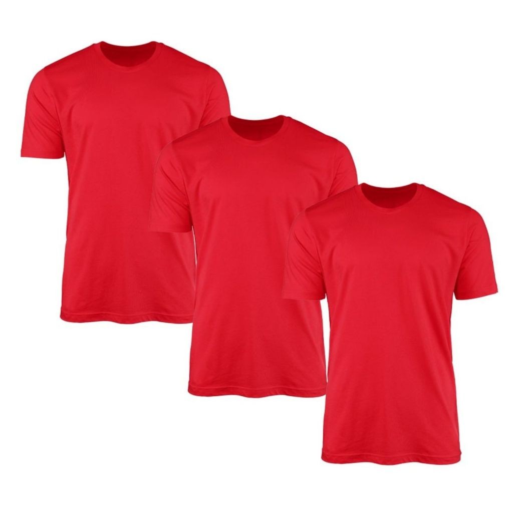 Kit 3 Camisa Masculina Básica Lisa preta Branca Vermelha Sublimação Silk