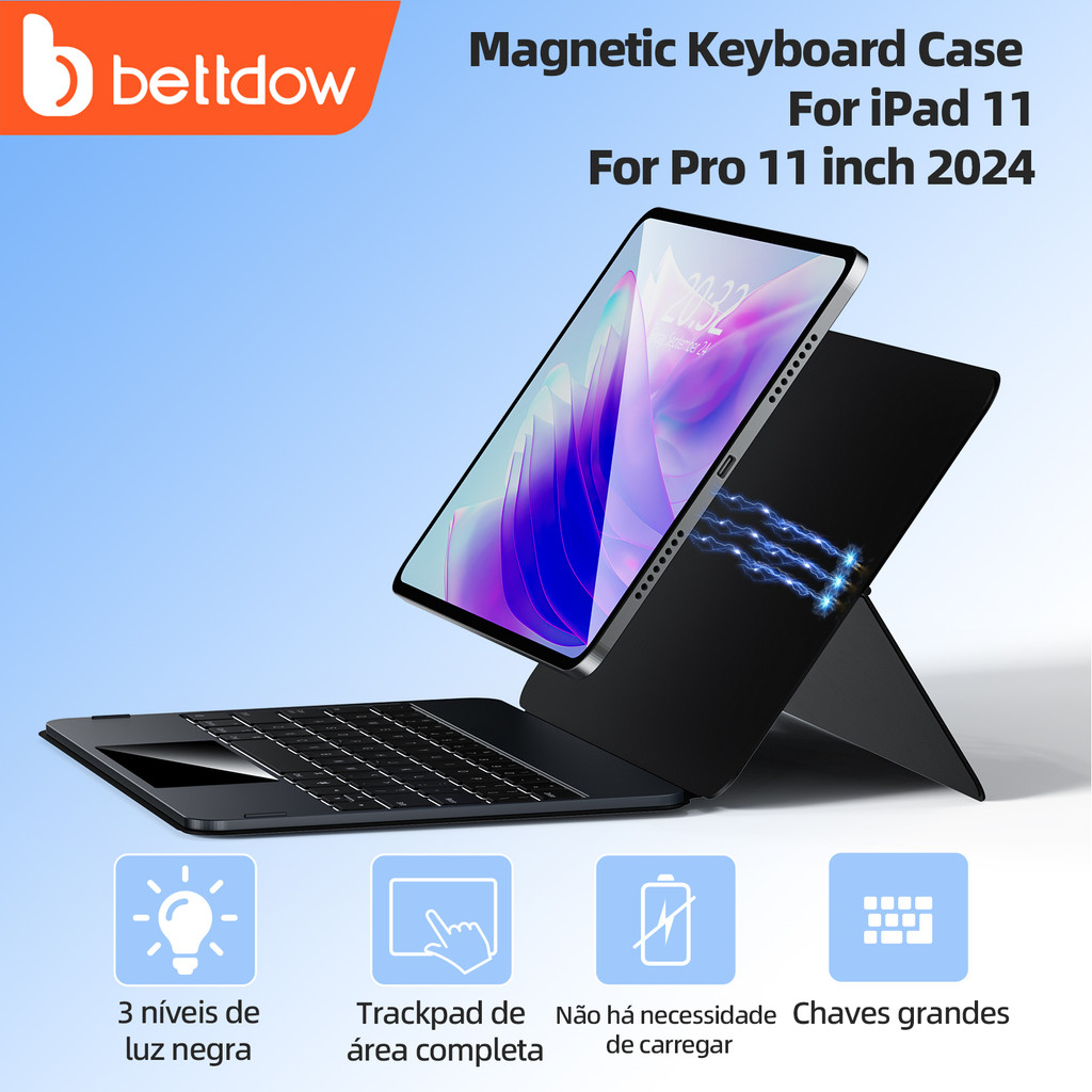 BETTDOW Magic Keyboard Case for ipad Air 6 5 4 Pro 11 12.9 Bluetooth Detachable Wireless Magnetic - Mobile & Gadgets