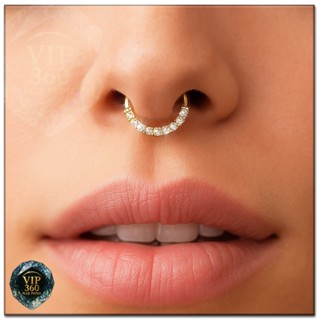 Feeling 316L Piercing Nariz Septo Cravejado Strass Prata 6mm e 8mm em Oferta na Shopee
