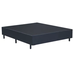 Base para Cama Box Viúva 128x188x25 Corino Linho Preto Dancar