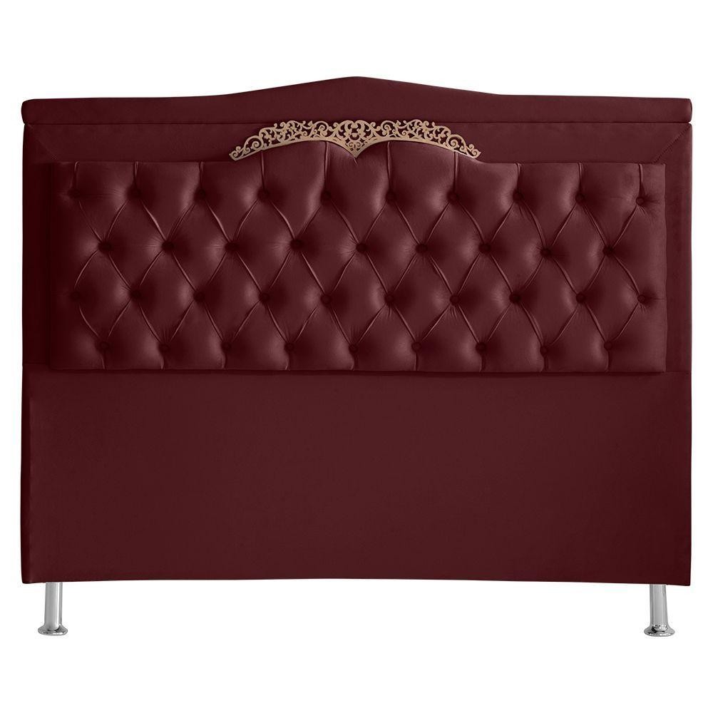 Cabeceira De Cama Box Madri Casal 140 Cm Suede Bordo Vinho Do Lar Móveis E Decoração