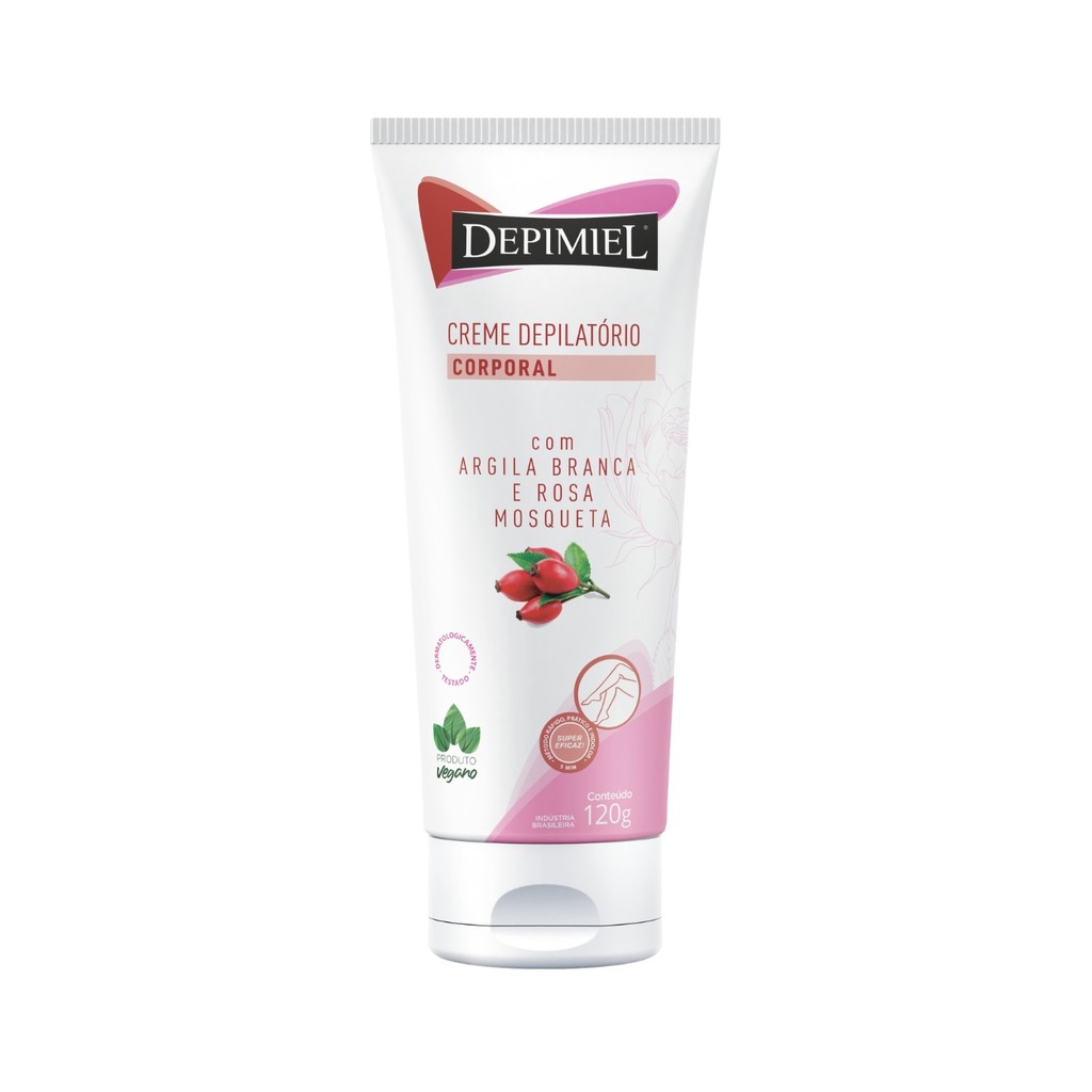 Creme Depilatório Argila Branca Rosa Mosqueta Depimiel 120g