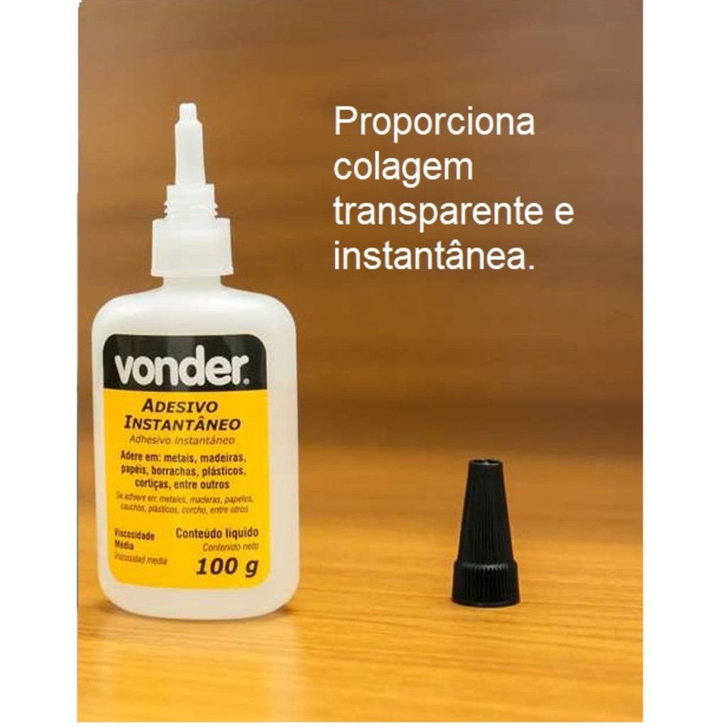 Cola Instantânea 100g Cianocrilato Vonder — imagem 2 de 2