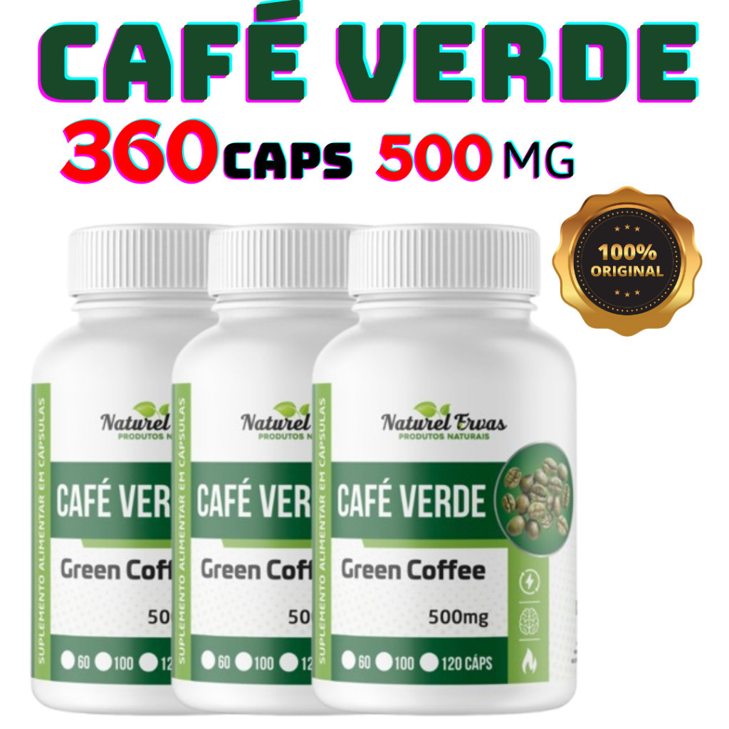Café Verde  500mg 120 cápsulas 500mg - Natural em Oferta na Shopee