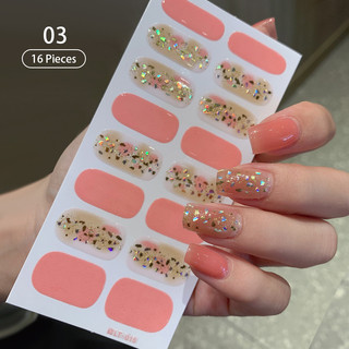 Novo 16 Tiras Outono Gel Adesivos De Unhas Capa Completa Remendo Leopardo Impressão De Es…