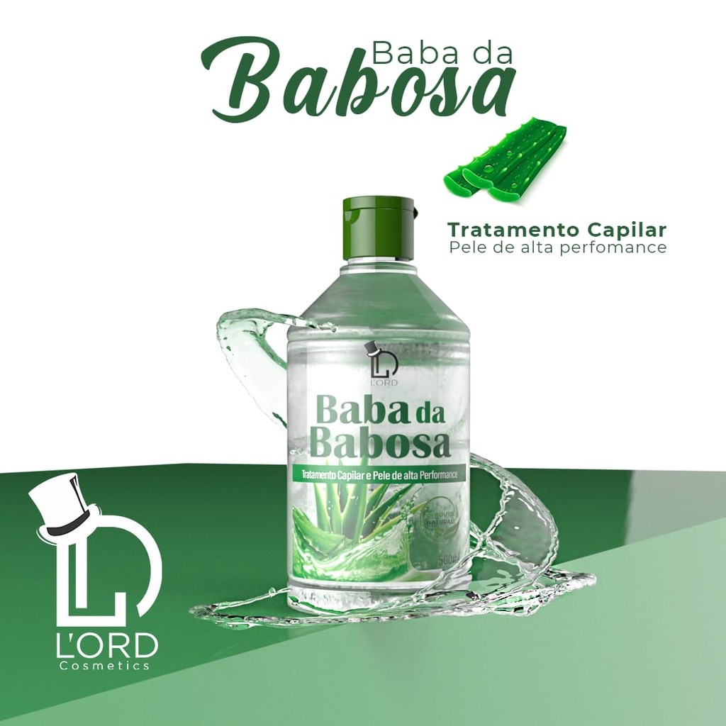 Baba da Babosa Aloe Vera Alta Performance 500ml Tratamento Cabelos e Pele Lord Cosmeticos