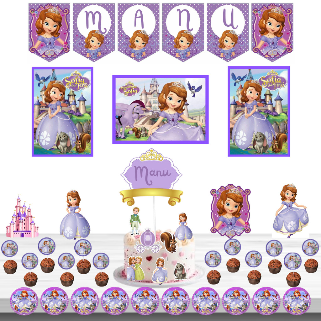 Kit Festa Princesa Sofia Só Um Bolinho Decoração Festa Infantil em Oferta na Shopee