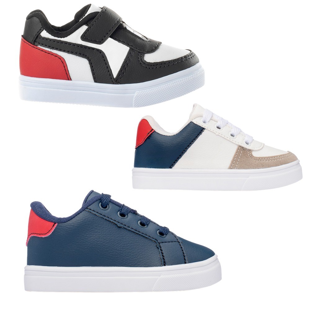 Combo Infantil 3 Pares Tenis Casual Menino  Funfy Kids 01 em Oferta na Shopee