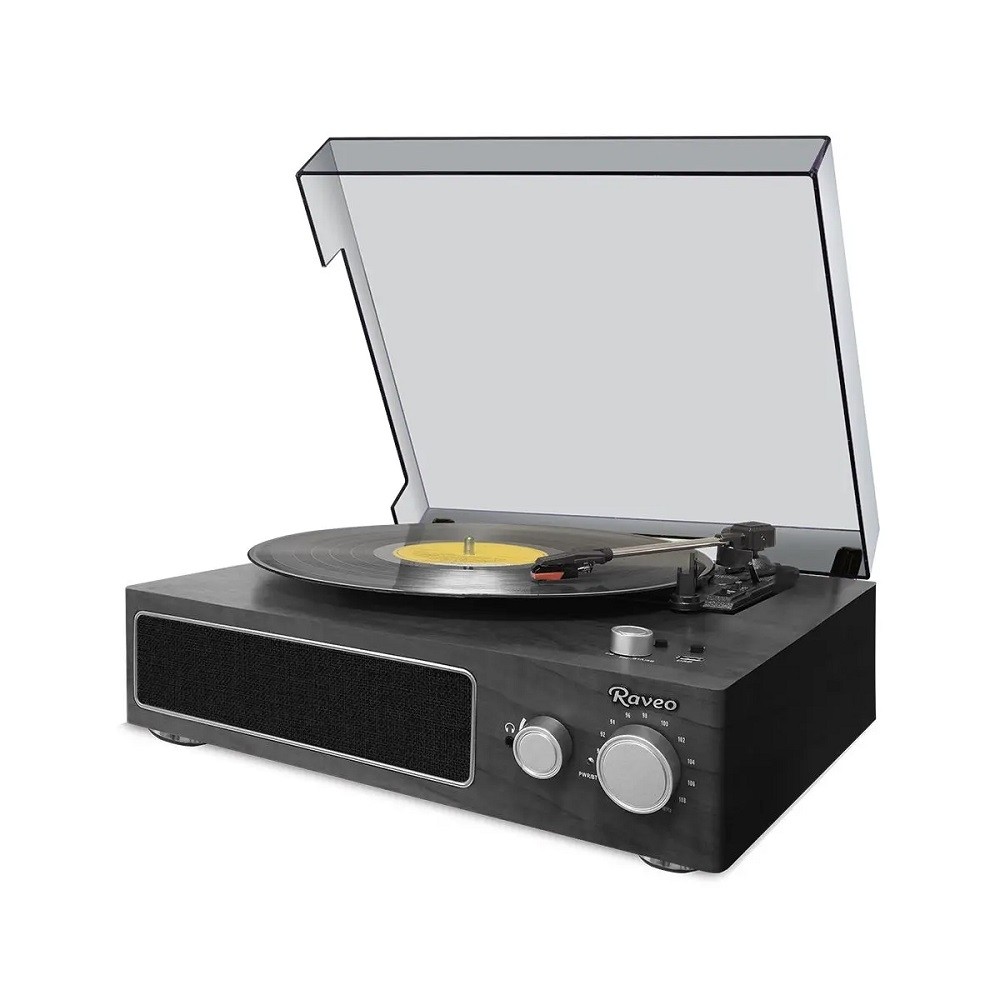 Vitrola Toca Discos Raveo Studio Usb Bluetooth FM Aux Preta em Oferta na Shopee