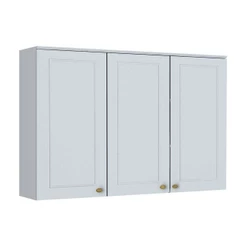 Armário Aéreo p/ Cozinha Americana 3 Portas 120cm Branco - Henn
