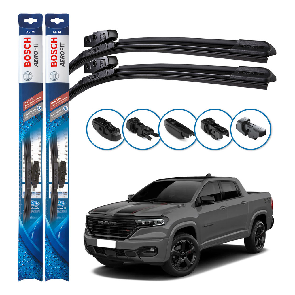 Par de Palhetas Limpador Parabrisa Multiclip Original Bosch Ram Rampage 2023 A 2024 em Oferta na Shopee