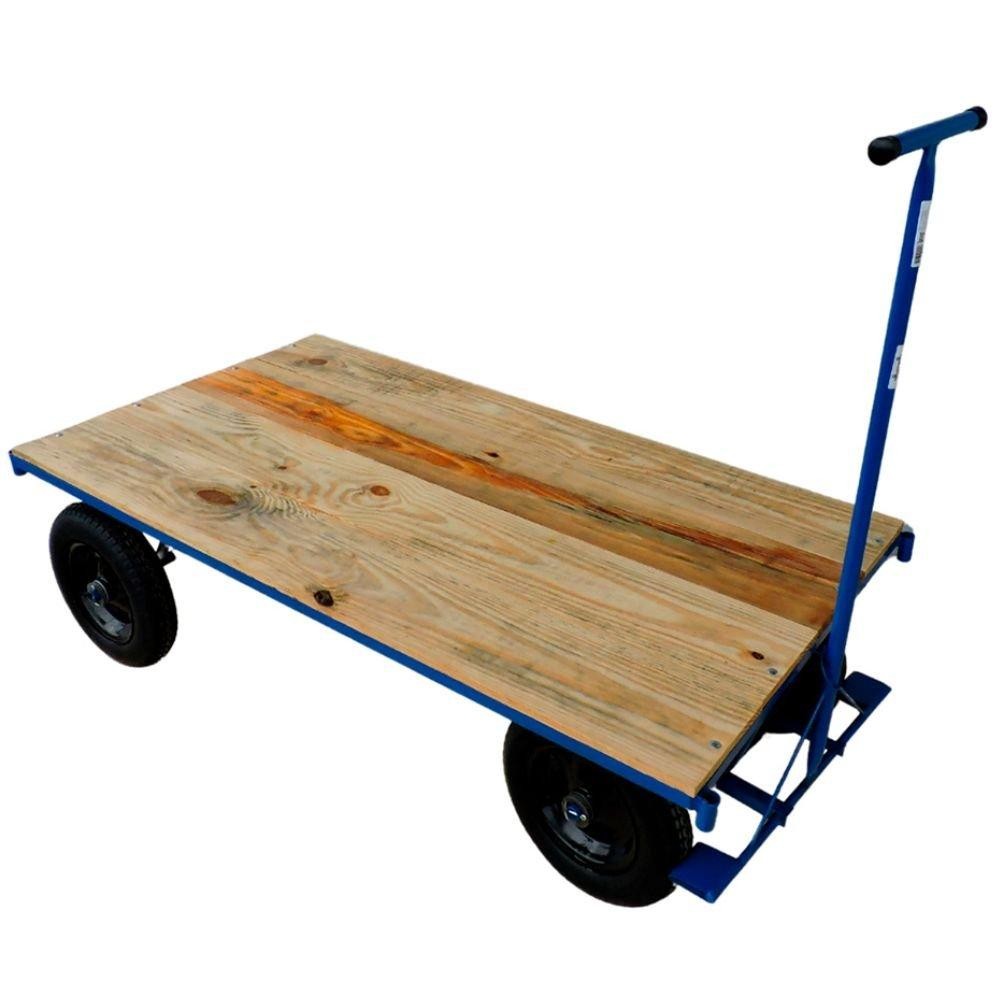 Carrinho de Carga Plataforma Madeira 600kg em Oferta na Shopee