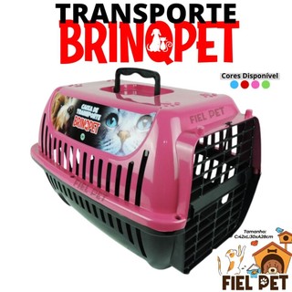 Caixa de Transporte COLOR Premium Para Cachorro Gato Coelho Hamsters Pets Com Alça Reforçada BRINQPET