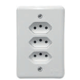 Conjunto 3 Tomadas 2P+T 10A/250V 4x2 Branco Stylus