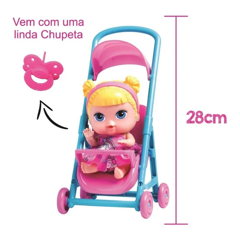 Boneca Bebe Baby Collection Passeio C/ Carrinho - Super Toys — imagem 2 de 2