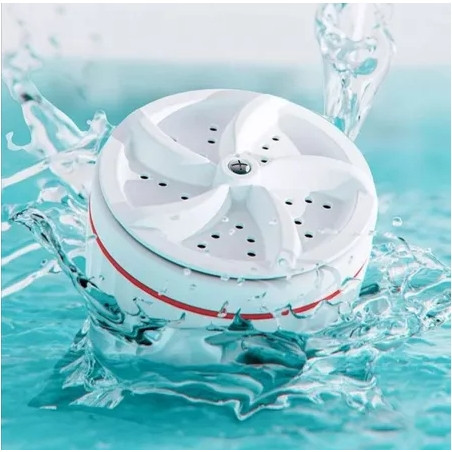 Mini Máquina de Lavar Roupas Panos Toalhas no Balde Portátil Ultrassônica Lavanderia USB  Branco