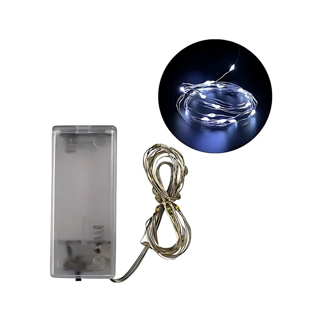 Cordão de Led Fio de Fada - Branco - 3m - 1 unidade - Rizzo em Oferta na Shopee