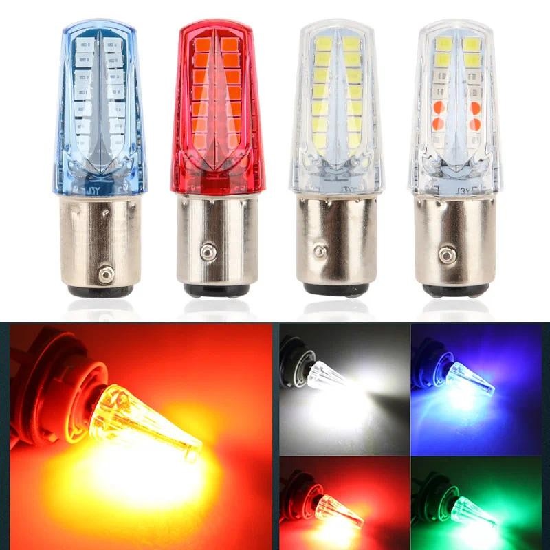 2 Pçs 1157 ba15d LED Luz De Freio Da Motocicleta Strobe Estacionamento Cauda Piscando Aviso Invertendo Parar Lâmpada Sin