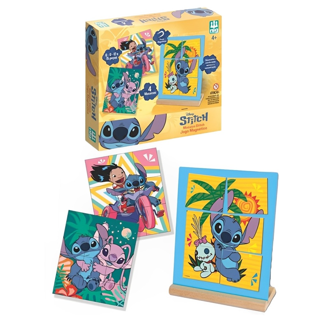 Jogo Mosaico Peças Magnético Stitch Disney Montar Imagens