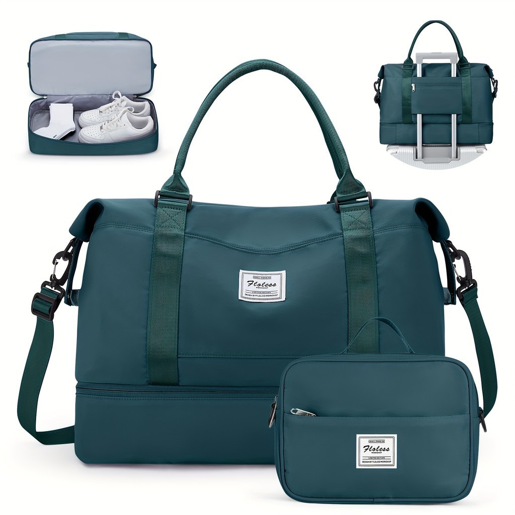 Bolsa Mala De Viagem De Nylon Multifuncional De Grande Capacidade Bagagem Expansível Com Correia De Ombro jz